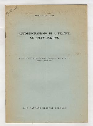 Autobiografismo di A. France. Le Chat maigre.