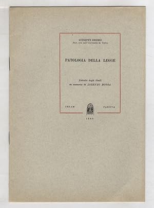 Imagen del vendedor de Patologia della legge. a la venta por Libreria Oreste Gozzini snc