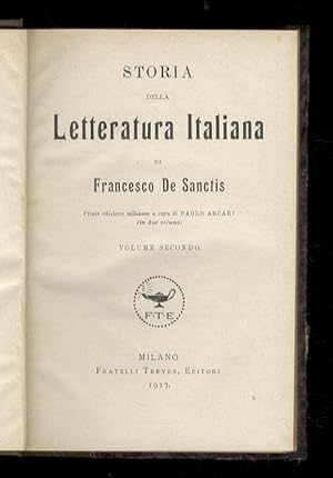 Storia della letteratura italiana [.] Prima edizione milanese, a cura di Paolo Arcari (in due vol...