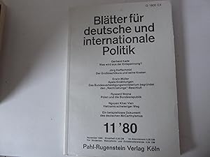 Bild des Verkufers fr Bltter fr deutsche und internationale Politik 11 '80 Dezember 1980. Softcover zum Verkauf von Deichkieker Bcherkiste