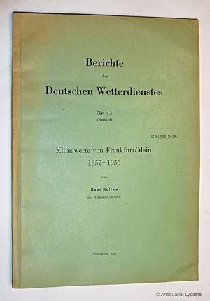 Imagen del vendedor de Klimawerte von Frankfurt/Main 1857-1956. a la venta por Antiquariat Lycaste