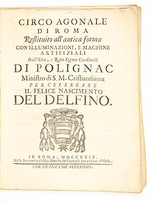 Circo agonale di Roma restituito all'antica forma con illuminazioni e macchine artificiali dall'E...