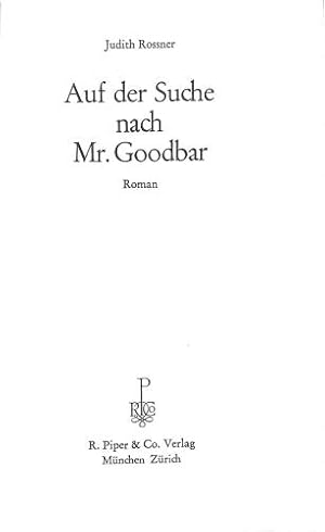 Bild des Verkufers fr Auf der suche nach Mr Goodbar zum Verkauf von WeBuyBooks