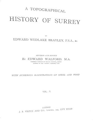 Bild des Verkufers fr A Topographical History of Surrey Volume II zum Verkauf von WeBuyBooks