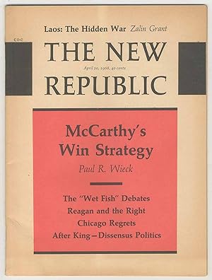 Bild des Verkäufers für The New Republic: A Journal of Opinion - Volume 158, Number 16, Issue 2785, April 20, 1968 zum Verkauf von Between the Covers-Rare Books, Inc. ABAA