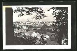 Bild des Verkufers fr Ansichtskarte Dacice, Gesamtansicht der Stadt vom Waldrand aus, Blick zum Schloss zum Verkauf von Bartko-Reher