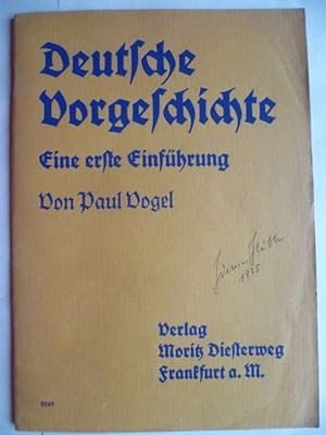Bild des Verkufers fr Deutsche Vorgeschichte. Eine erste Einfhrung. zum Verkauf von Ostritzer Antiquariat