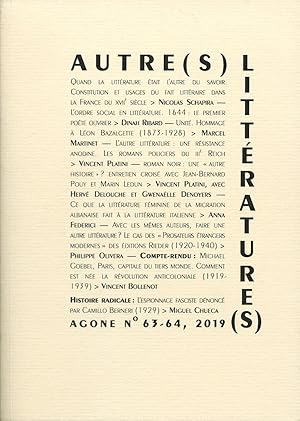 Image du vendeur pour Autre(s) littrature(s), revue Agone n63-64 mis en vente par Bouquinerie "Rue du Bac"