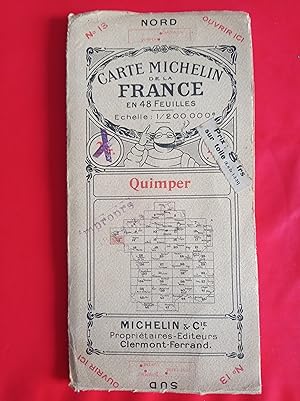 Carte Michelin de la France en 48 feuilles. N° 13 Quimper