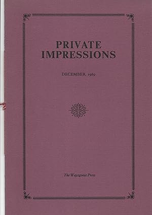 Seller image for Private Impressions - December 1989 [Limited edition] for sale by The Bookshop at Beech Cottage