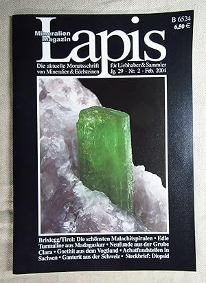 Bild des Verkufers fr Lapis. Mineralien Magazin. Jahrgang 29, Nr. 2. Feb. 2004. zum Verkauf von Antiquariat Hanfgarten