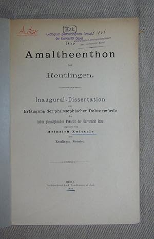 Immagine del venditore per Der Amaltheenthon bei Reutlingen. Inaugural-Dissertation Univ. Bern. venduto da Antiquariat Hanfgarten