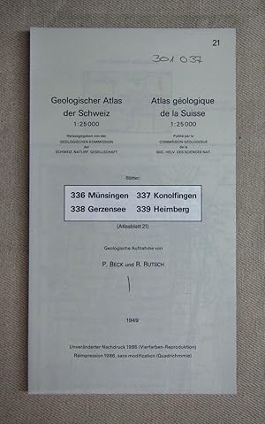 Geologischer Atlas der Schweiz 1:25'000, Atlasblatt 21, 336 Münsingen, 337 Konolfingen, 338 Gerze...