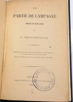 Une partie de campagne, comédie en deux actes