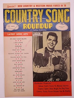 COUNTRY SONG ROUNDUP MAGAZINE, MARCH 1959 ( JOHNNY CASH FEATURE SECRET TO MUSICAL SUCCESS)