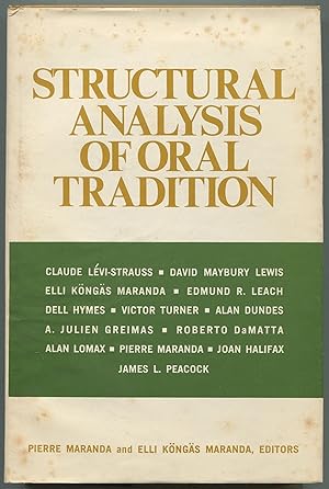 Immagine del venditore per Structural Analysis of Oral Tradition (University of Pennsylvania Publications in Folklore and Folklife, No. 3) venduto da Between the Covers-Rare Books, Inc. ABAA