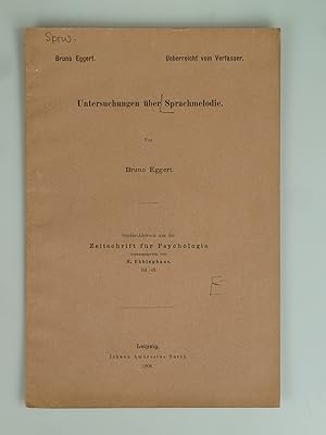 Seller image for Untersuchungen ber Sprachmelodie. for sale by Antiquariat Dorner