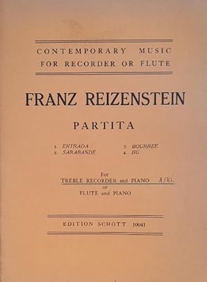 Imagen del vendedor de Partita 1. Entrada, 2. Sarabande, 3. Bourree, 4. Jig (for Treble Recorder and Piano or Flute and Piano) a la venta por ANTIQUARIAT H. EPPLER