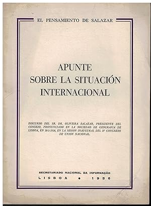 Imagen del vendedor de Apunte sobre la situacin internacional a la venta por Librera Santa Brbara