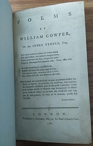 Poems by William Cowper, Of the Inner Temple, Esq.