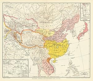 Eastern, Central and Southern Asia, 1141 A.D.; Inset map of The Ruins near Turfan