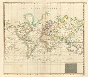 Hydrographical chart of the world on Wright or Mercator's Projection with tracks of the last circ...