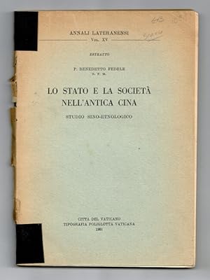 Lo stato e la società nell'antica Cina. Studio Sino-etnologico