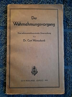 Imagen del vendedor de Der Wahrnehmungsvorgang. Eine erkenntnistheoretische Untersuchung. a la venta por Aderholds Bcher & Lots