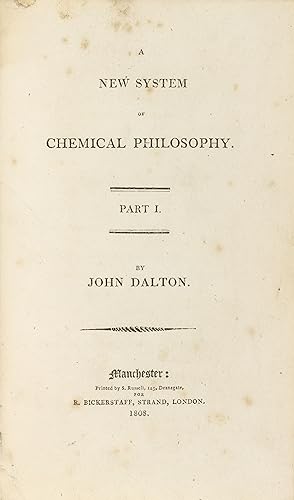 Bild des Verkufers fr A New System of Chemical Philosophy. Part I. . . . [Part II.] zum Verkauf von Milestones of Science Books