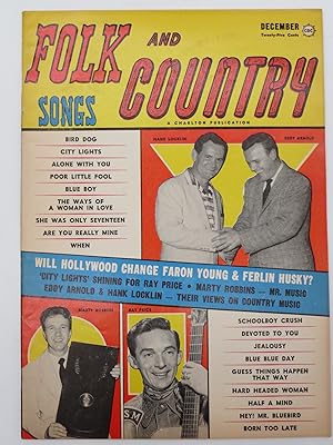 FOLK AND COUNTRY SONGS MAGAZINE, DECEMBER 1958 ( ELVIS PRESLEY KING CREOLE AD ON INSIDE FRONT COV...