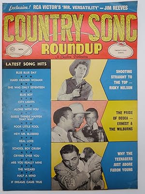 COUNTRY SONG ROUNDUP MAGAZINE, NOVEMBER 1958 (ELVIS PRESLEY INSIDE FRONT COVER AD & FEATURE)