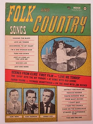 FOLK AND COUNTRY SONGS MAGAZINE, MARCH 1957 ( ELVIS PRESLEY COVER & 2-PAGE FEATURE)