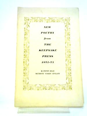 Bild des Verkufers fr New Poetry from the Keepsake Press 1972-73 zum Verkauf von World of Rare Books