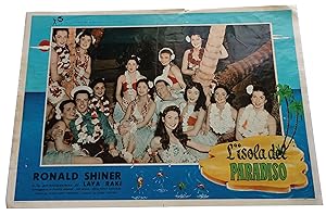 L'isola del Paradiso Fotobusta Lobby card originale Ronald Shiner 1954