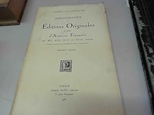 Image du vendeur pour BIBLIOGRAPHIE D'EDITIONS ORIGINALES auteurs Francais (Vol. 7 T2) mis en vente par JLG_livres anciens et modernes