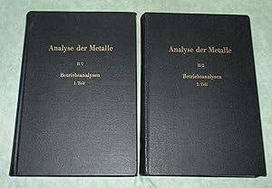 Bild des Verkufers fr Analyse der Metalle. Zweiter Band. Betriebsanalysen. Hrsg. vom Chemikerausschu der Gesellschaft Deutscher Metallhtten- und Bergleute e.V. Bd. 1: Aluminium - Schwefel. Bd. 2: Selen-Zirkonium : zum Verkauf von Antiquariat  Lwenstein