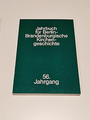 Image du vendeur pour Jahrbuch fr Berlin-Brandenburgische Kirchengeschichte : Jahrgang 56 / 1987 mis en vente par BcherBirne