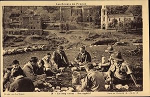 Ansichtskarte / Postkarte Les Scouts de France, en camp volant, Pfadfinder