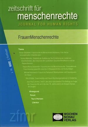 Seller image for Zeitschrift fr Menschenrechte: FrauenMenschenrechte. 2009 Nr. 1. for sale by Fundus-Online GbR Borkert Schwarz Zerfa