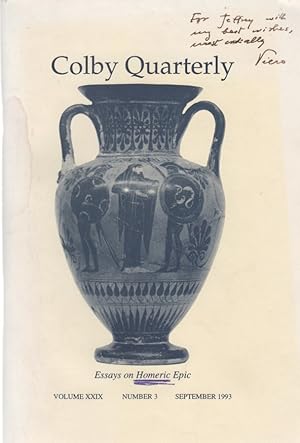 Bild des Verkufers fr Colby Quaterly, Vol. 29, No. 3, September 1993. Essays on Homeric Epic. zum Verkauf von Fundus-Online GbR Borkert Schwarz Zerfa