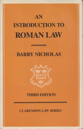 Bild des Verkufers fr An Introduction to Roman Law. Clarendon Law Series. zum Verkauf von Fundus-Online GbR Borkert Schwarz Zerfa