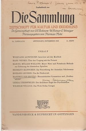 Humanistisches Gymnasium und "Studienschule". [Aus: Die Sammlung, 14. Jg., 11. H., November 1959].