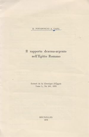 Bild des Verkufers fr Il rapporto dracma-argento nell'Egitto Romano. [Da: Chronique d'gypte, Tome 50, No. 101, 1976]. zum Verkauf von Fundus-Online GbR Borkert Schwarz Zerfa