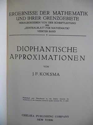 Seller image for Diophantische Approximationen Ergebnisse der mathematik und ihrer Grenzgebiete for sale by Antiquariat Rohde