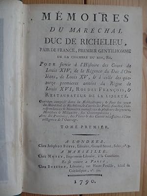 Memoires Du Marechal. Tomme Premier.