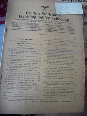 Deutsche Wissenschaft Erziehung und Volksbildung Amtsblatt des Reichsministeriums für Wissenschaft