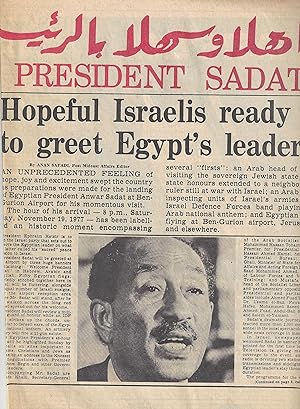 Welcome to President Sadat Begin to present definite peace plan