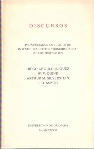 Imagen del vendedor de Discursos pronunciados en el acto de investidura de doctor Honoris Causa de los profesores a la venta por SOSTIENE PEREIRA