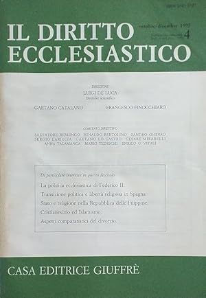 Il Diritto Ecclesiastico. N. 4: ottobre-dicembre 1985