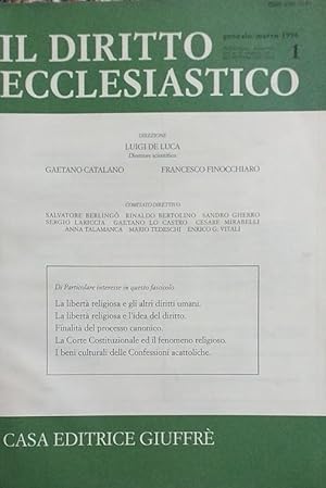 Il Diritto Ecclesiastico. N. 1: gennaio-marzo 1996